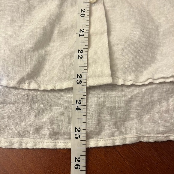 Lord & Taylor Women’s Linen Shirt Cap Sleeve Button Down Small White - Picture 6 of 7